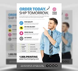 简单时尚的通用型产品传单：Printing Services Flyer Template 2